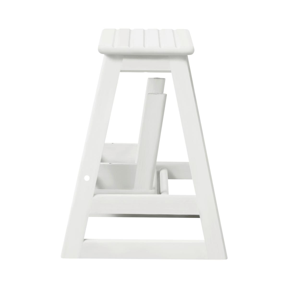 Titthocker Skala, Weiß 45,5x49x38,5 cm - Weiß Hochglanz, Natur, Holz (45,5/49/38,5cm) - Gardenson