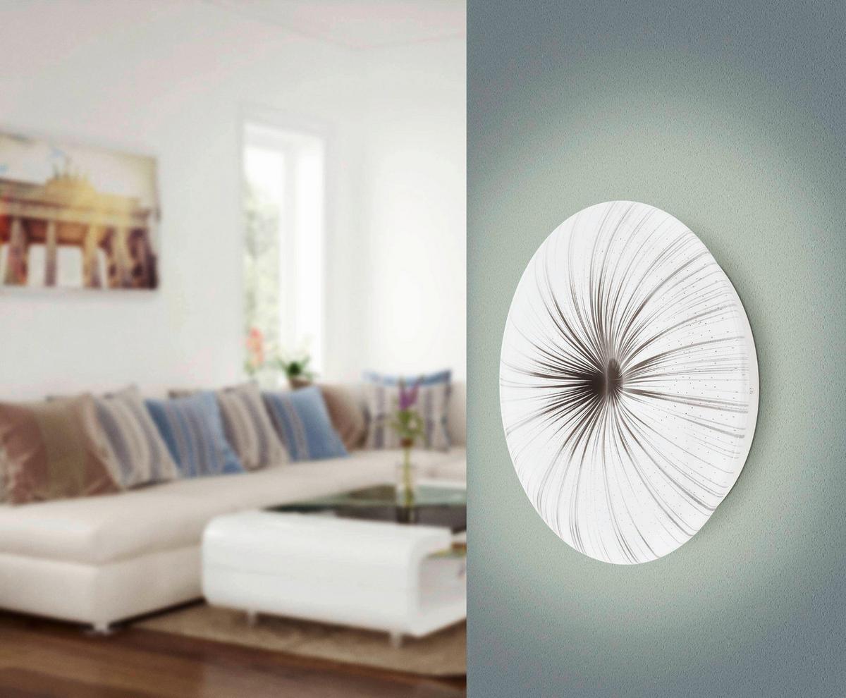 STROPNÉ LED SVIETIDLO NIEVES - biela/strieborná, Konventionell, kov/plast (41/6,5cm) - Eglo