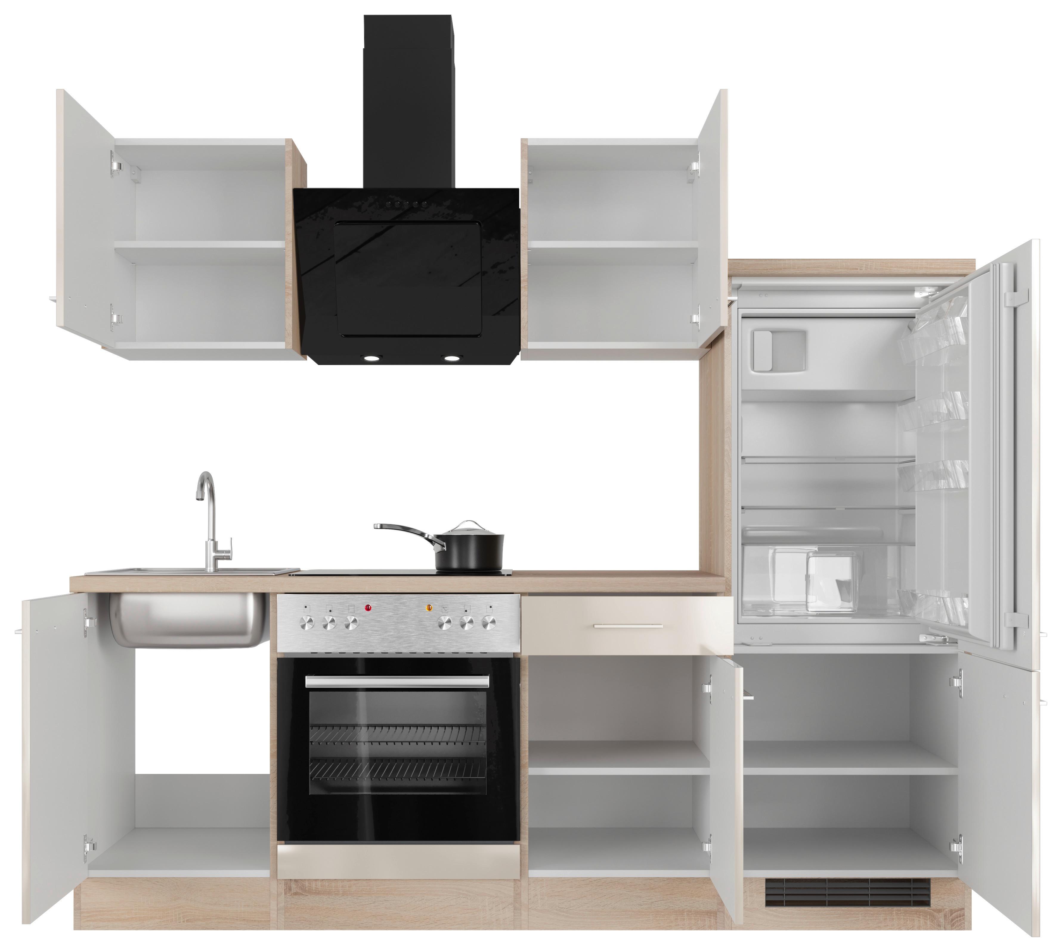 Küchenblock Nepal Sonoma Eiche/Kaschmir B: 220cm - Kaschmir/Sonoma Eiche, MODERN, Holzwerkstoff (220cm) - FlexWell