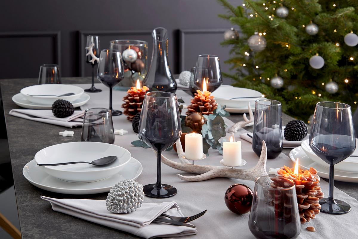 Trinkglas Kavolin, Ca 425 Ml - Schwarz/Grau, Trend, Glas (6,5/15cm) - James Wood