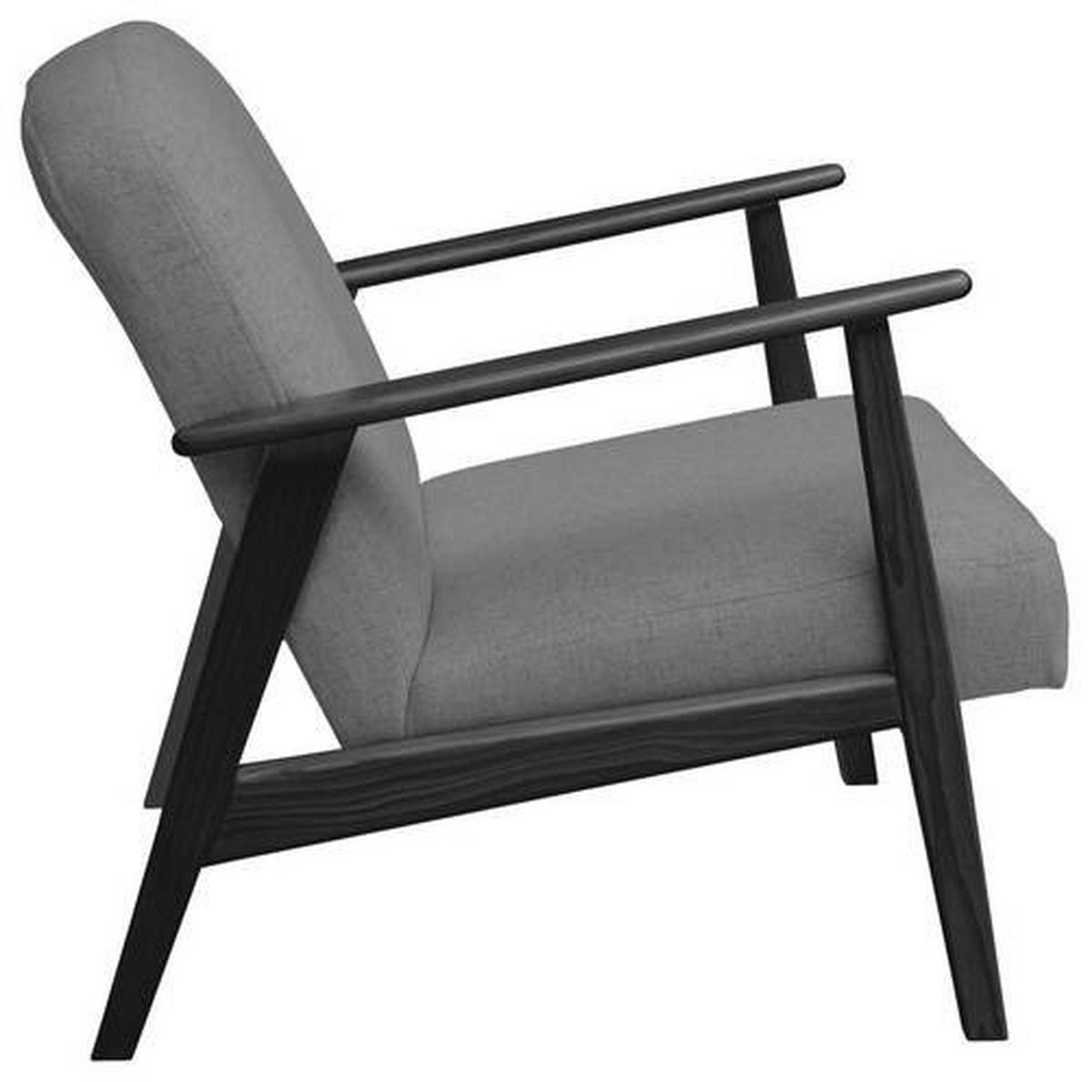 Sessel Retro - Schwarz/Grau, Natur, Holz/Textil (63ml) - Livetastic