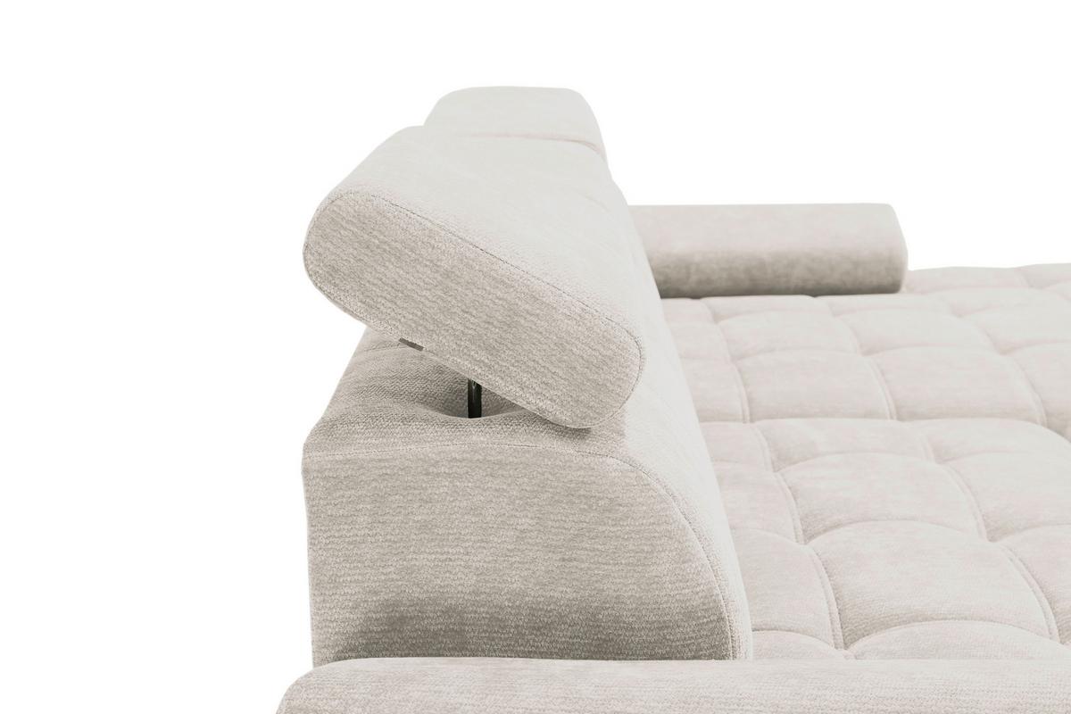 Rohová sedačka VEGAS, pravá, béžová žinylka - černá/béžová, Design, dřevo/textil (294/173cm)