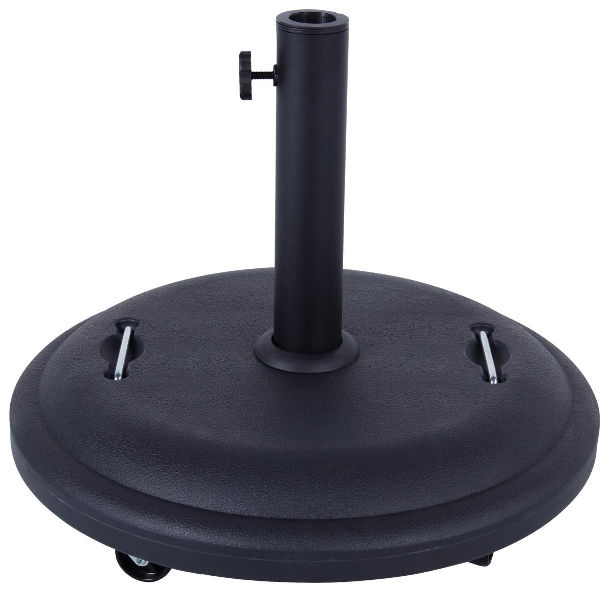 Sonnenschirmständer Berlin - Schwarz, MODERN, Kunststoff/Stein (50/41/50cm) - Beldano