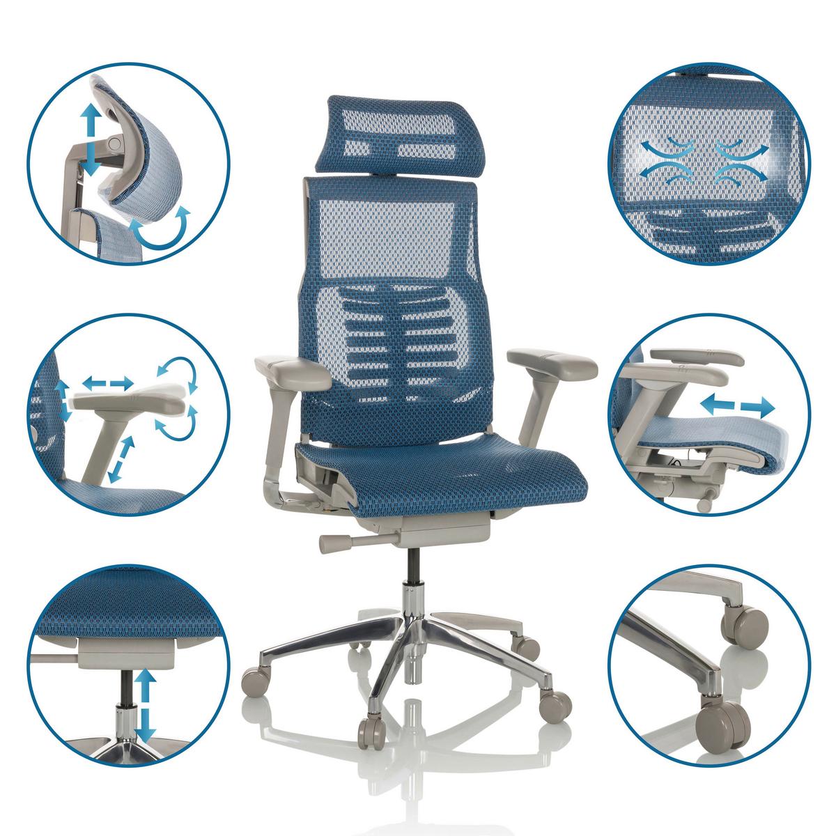 Drehstuhl Dynafit Ii G - Blau/Alufarben, Basics, Kunststoff/Textil (67/119-135/60cm) - MID.YOU