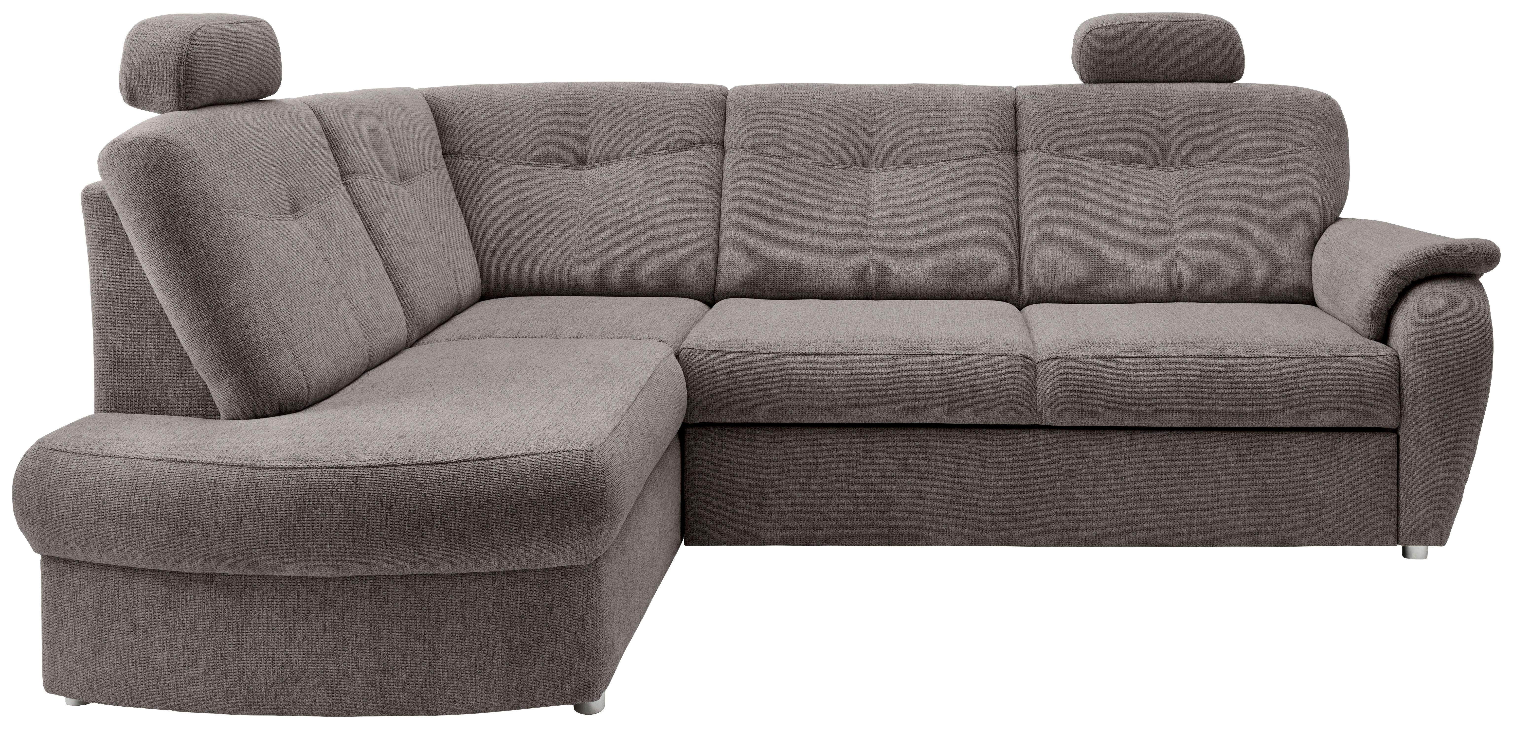 Eckschlafsofa Rosali Graubraun S: 180x264 cm - Chromfarben/Graubraun, MODERN, Textil (180/264cm) - Livetastic