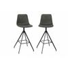 Barhocker-Set Monaco Dunkelgrau B: 44 cm - Dunkelgrau/Schwarz, MODERN, Textil/Metall (44/96/51cm) - MID.YOU