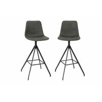 Barhocker-Set Monaco Dunkelgrau B: 44 cm - Dunkelgrau/Schwarz, MODERN, Textil/Metall (44/96/51cm) - MID.YOU
