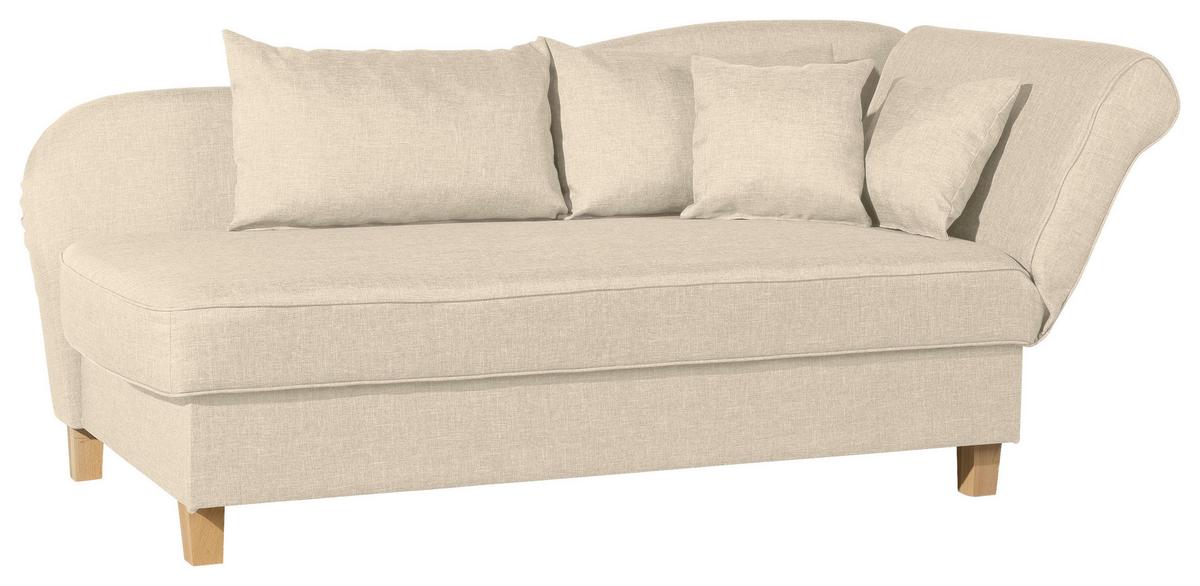 Récamiere Selma in Beige B: 190 cm - Beige/Buchefarben, Design, Textil (190/82/88cm) - Max Winzer
