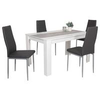 Étkezőgarnitúra Lilo-G 811550 Étkező *TOP ÁR* - fehér/szürke, Modern, faalapú anyag/fém (138/75/80cm) - Best Price