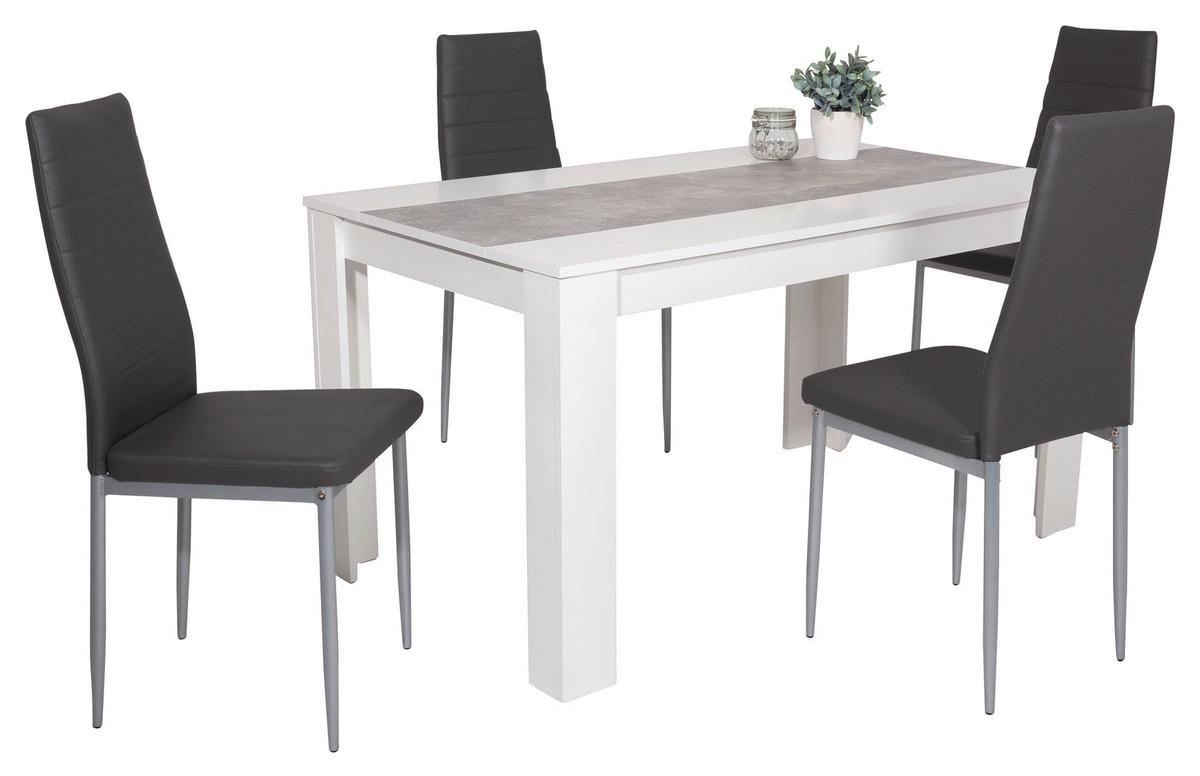 Étkezőgarnitúra Lilo-G 811550 Étkező *TOP ÁR* - fehér/szürke, Modern, faalapú anyag/fém (138/75/80cm) - Best Price