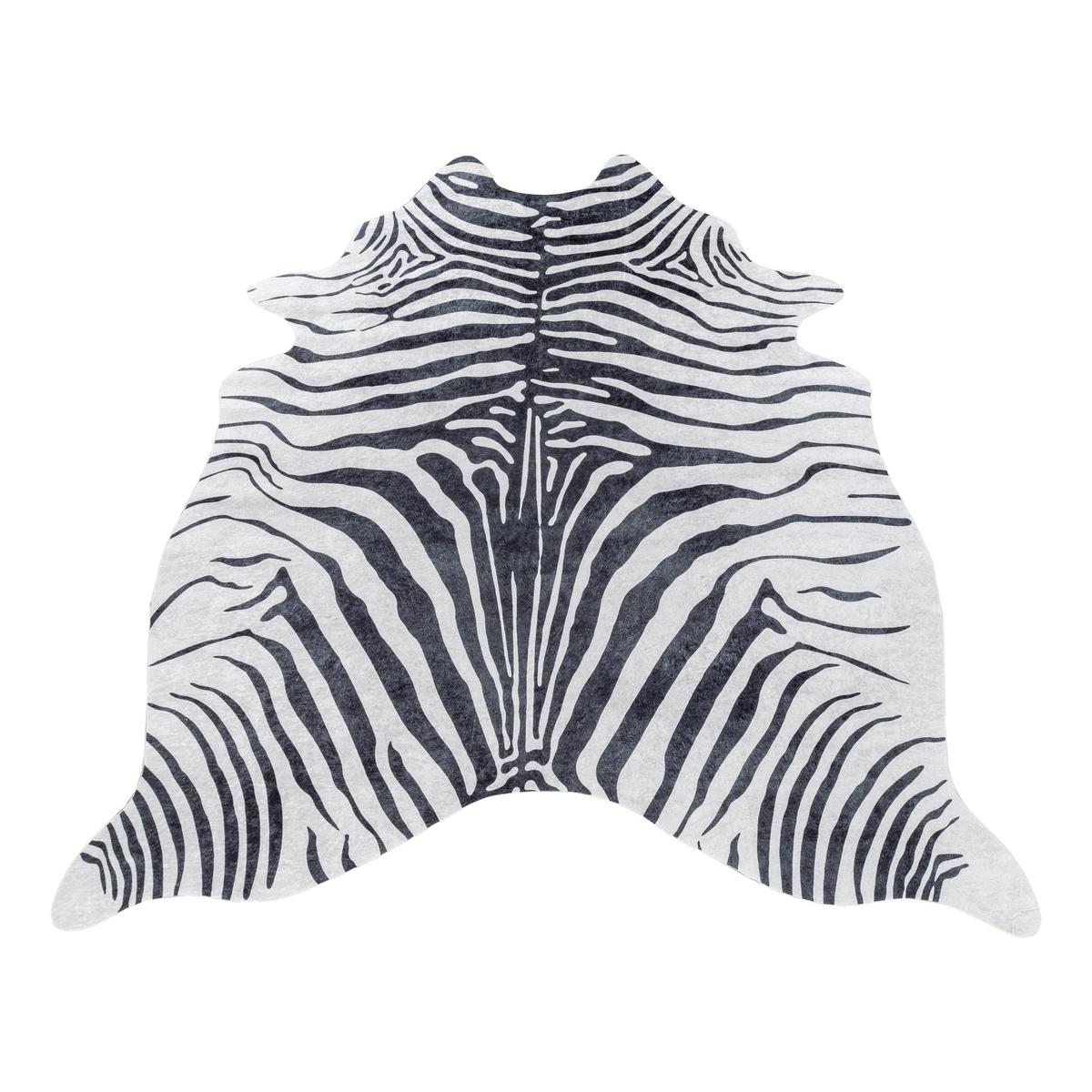 Fellteppich Etosha - Schwarz/Weiß, Design, Textil (150/200cm) - Novel
