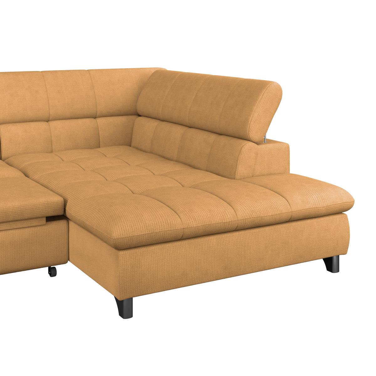 Ecksofa Mit Schlaffunktion Gemini Goldfarben 312x234 Cm - Chromfarben/Goldfarben, KONVENTIONELL, Textil (312/234cm)