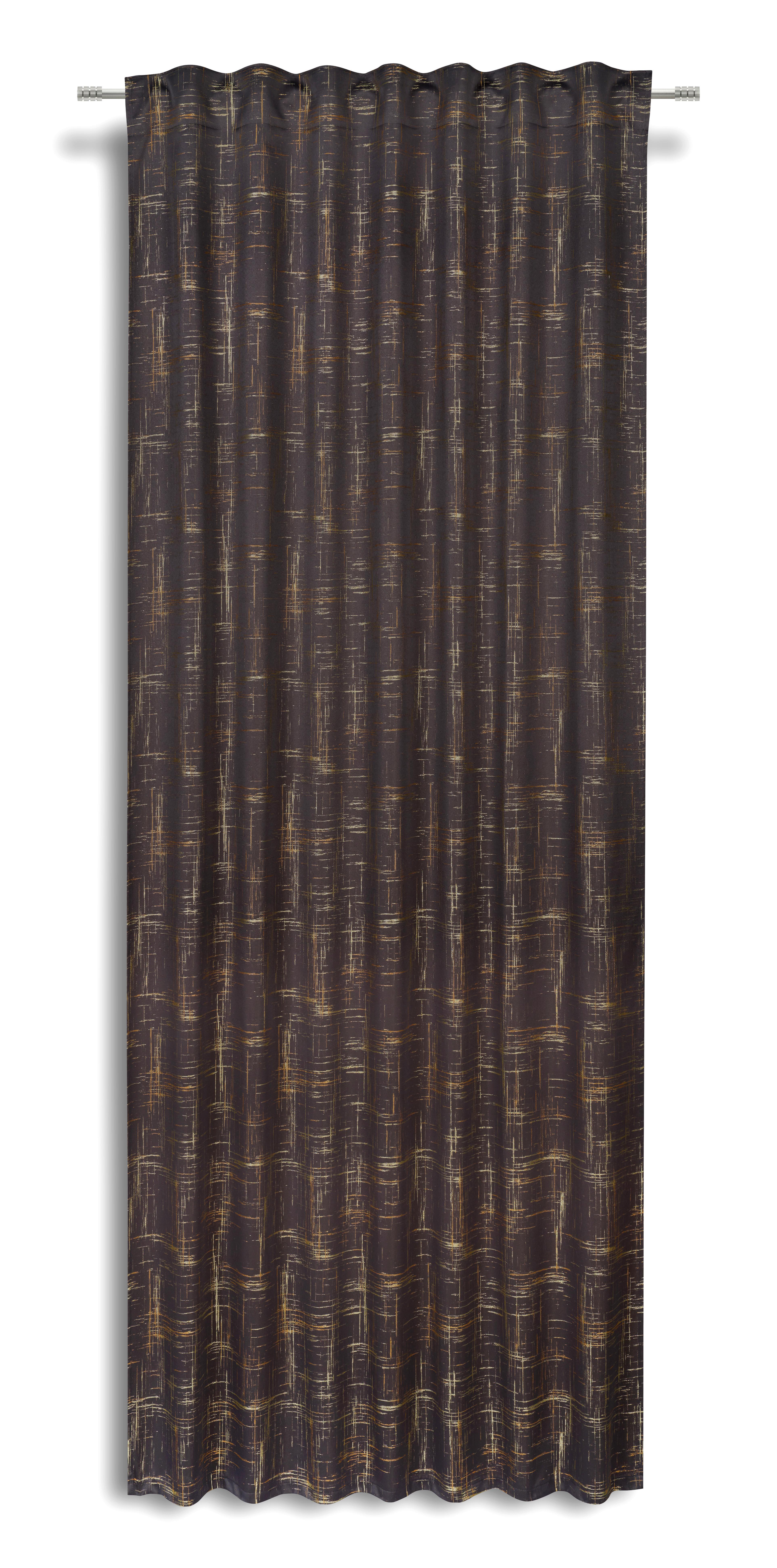 Fertigvorhang Felicitas - Goldfarben/Schwarz, MODERN, Textil (140/245cm) - Luca Bessoni
