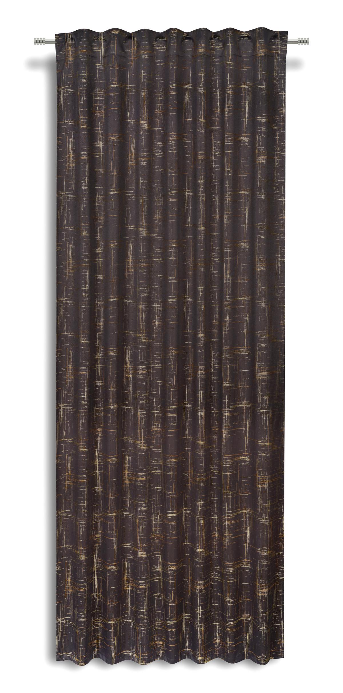 Fertigvorhang Felicitas - Goldfarben/Schwarz, MODERN, Textil (140/245cm) - Luca Bessoni
