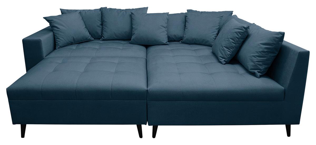 Ecksofa Pruno Dunkelblau S: 247x174 Cm - Schwarz/Dunkelblau, Design, Textil (247/174cm) - MID.YOU