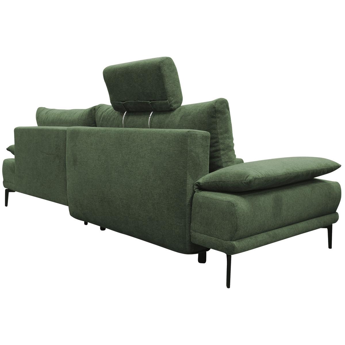 Ecksofa Mit Bettkasten Lagacy 260x192 Cm Webstoff Grün - Schwarz/Grün, Design, Textil (260/192cm) - MID.YOU
