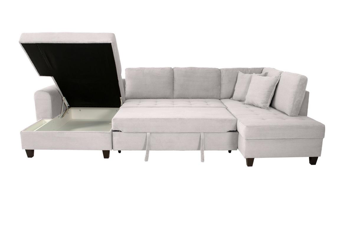 Wohnlandschaft Moritz BeigebraunU-Form:155x324x178cm - Beigebraun, Trend, Textil (155/324/178cm)