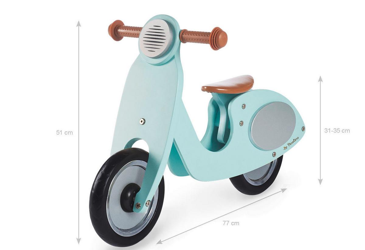 Laufrad Holz Mint/Braun LxBxH: 77x34x51 cm - Silberfarben/Braun, Design, Holz (77/34/51cm) - Pinolino