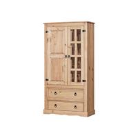 Vitrine Naturfarben, Honig B: 100cm - Klar/Naturfarben, Natur, Glas/Holz (100/190/41cm) - Livetastic