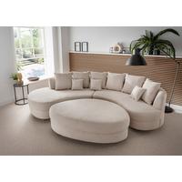 Wohnlandschaft Limoncello Beige S: 160x300 cm - Beige/Schwarz, Design, Textil (160/300cm) - Livetastic