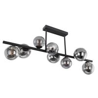 Led-deckenleuchte L: 86 Cm Mit Rauchglas - Schwarz, Design, Glas/Metall (86/30/35,8cm) - Globo