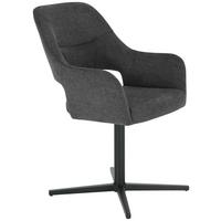 Karossszék Salin - fekete/sötétszürke, Trend, textil/fa (56/86/63cm)