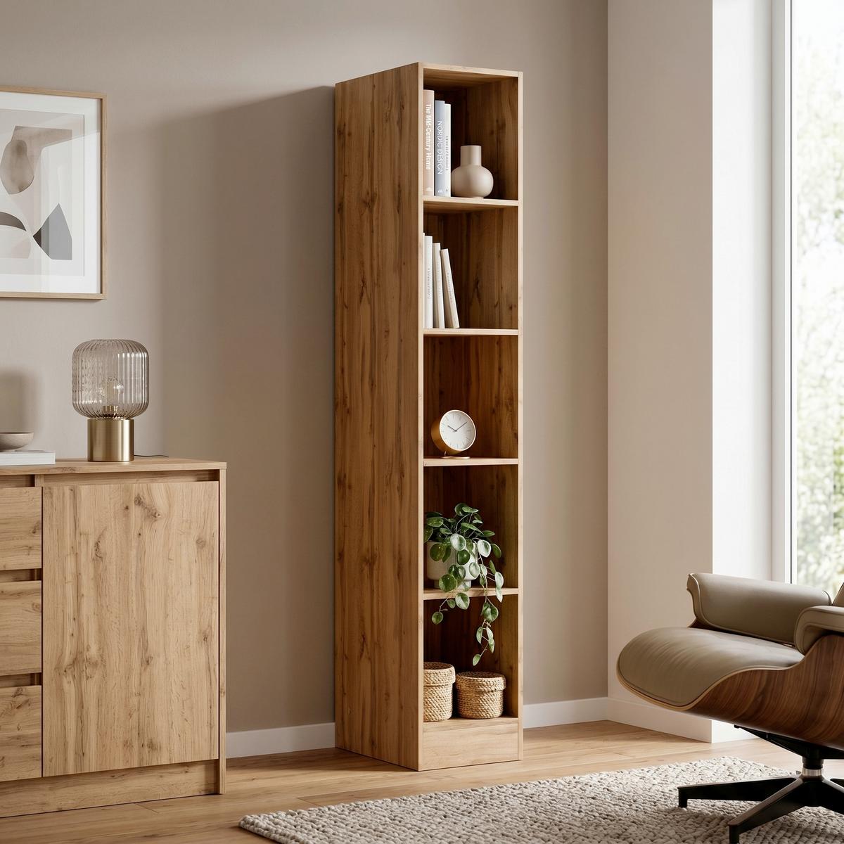 Regal Meran B: 30 cm Eiche Dekor - Eiche Wotan, LIFESTYLE, Holzwerkstoff (30/200/60cm) - Held
