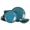 Tafelservice Capri Blau, Schwarz 18-Tlg - Blau/Schwarz, Basics, Keramik - Creatable