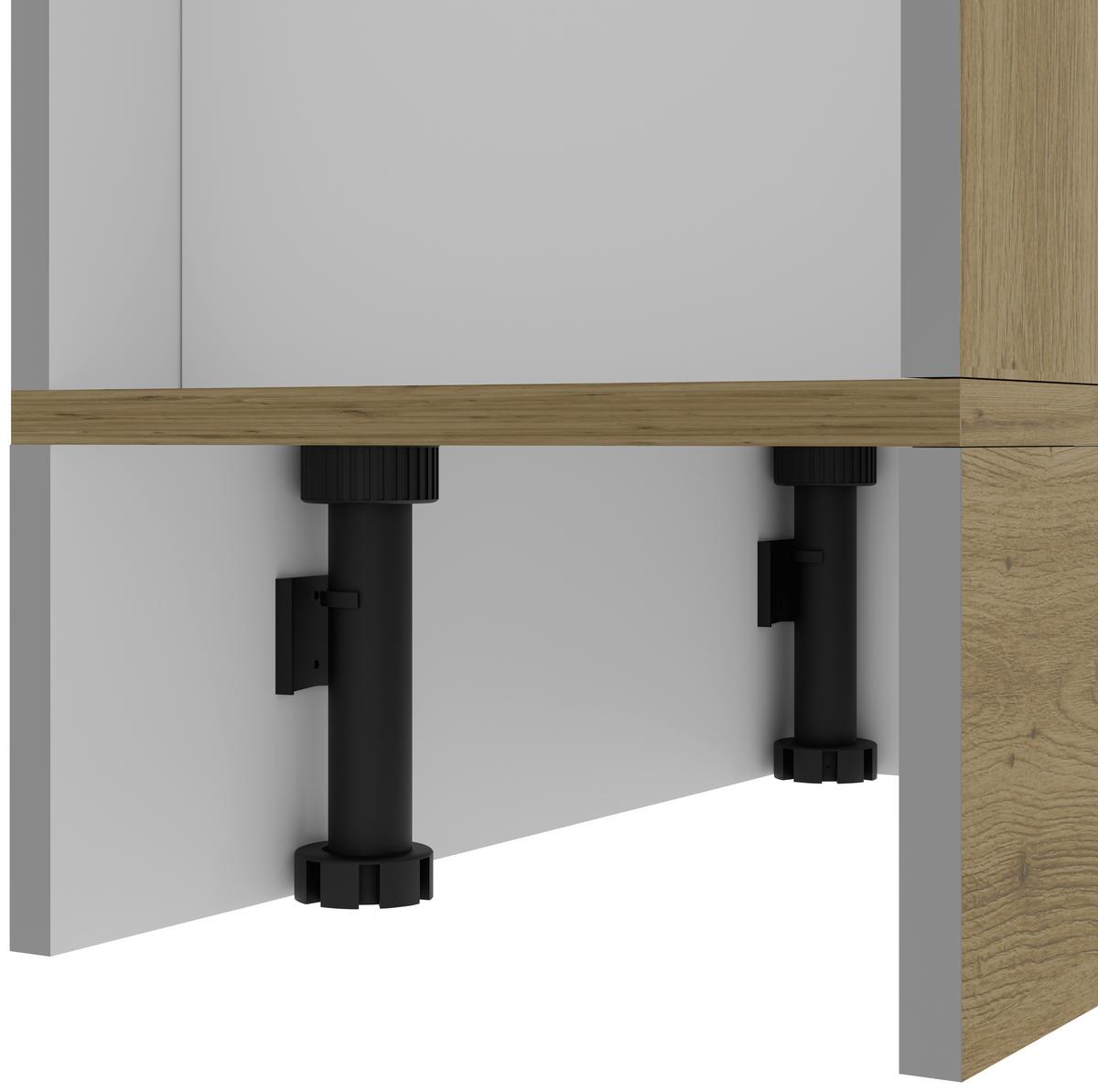 Apothekerschrank Stina Eiche Dekor/weiß B: 30cm - Weiß/Eiche Artisan, ROMANTIK / LANDHAUS, Holzwerkstoff (30/205/57cm) - Livetastic