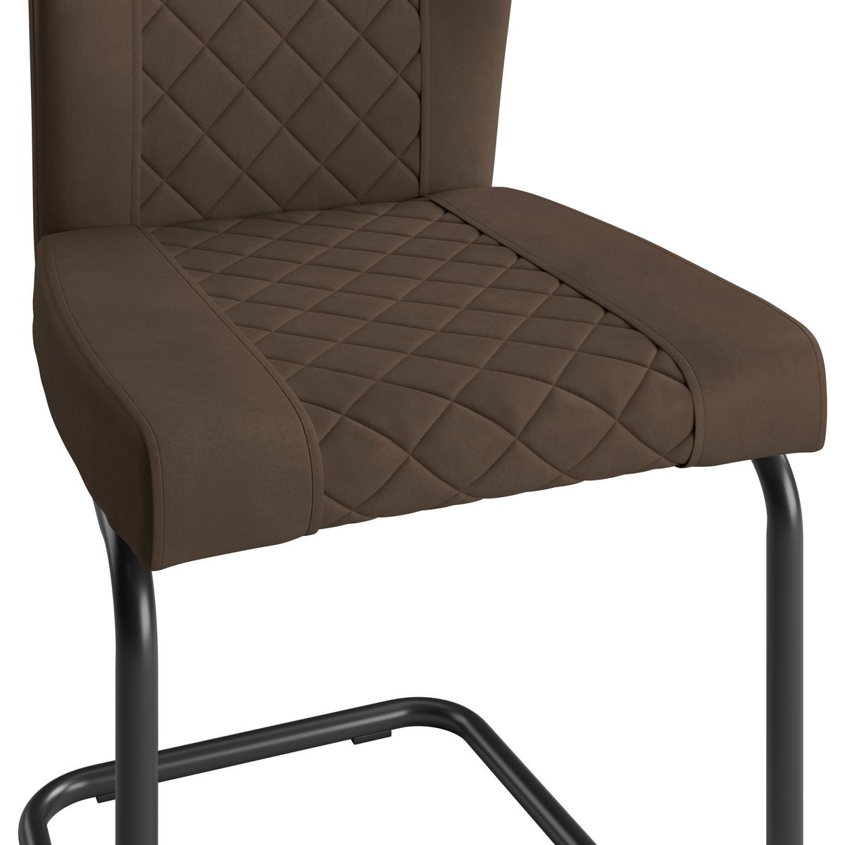 Szék Nina Giga-S - barna/fekete, Modern, textil/fém (49/91/66cm)