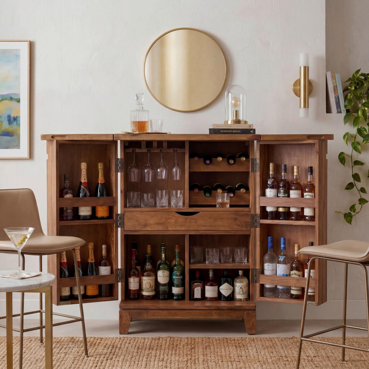BARSCHRANK Sheeshamfarben B: 65cm - Sheeshamfarben, Design, Holz (65/90/50cm) - MID.YOU