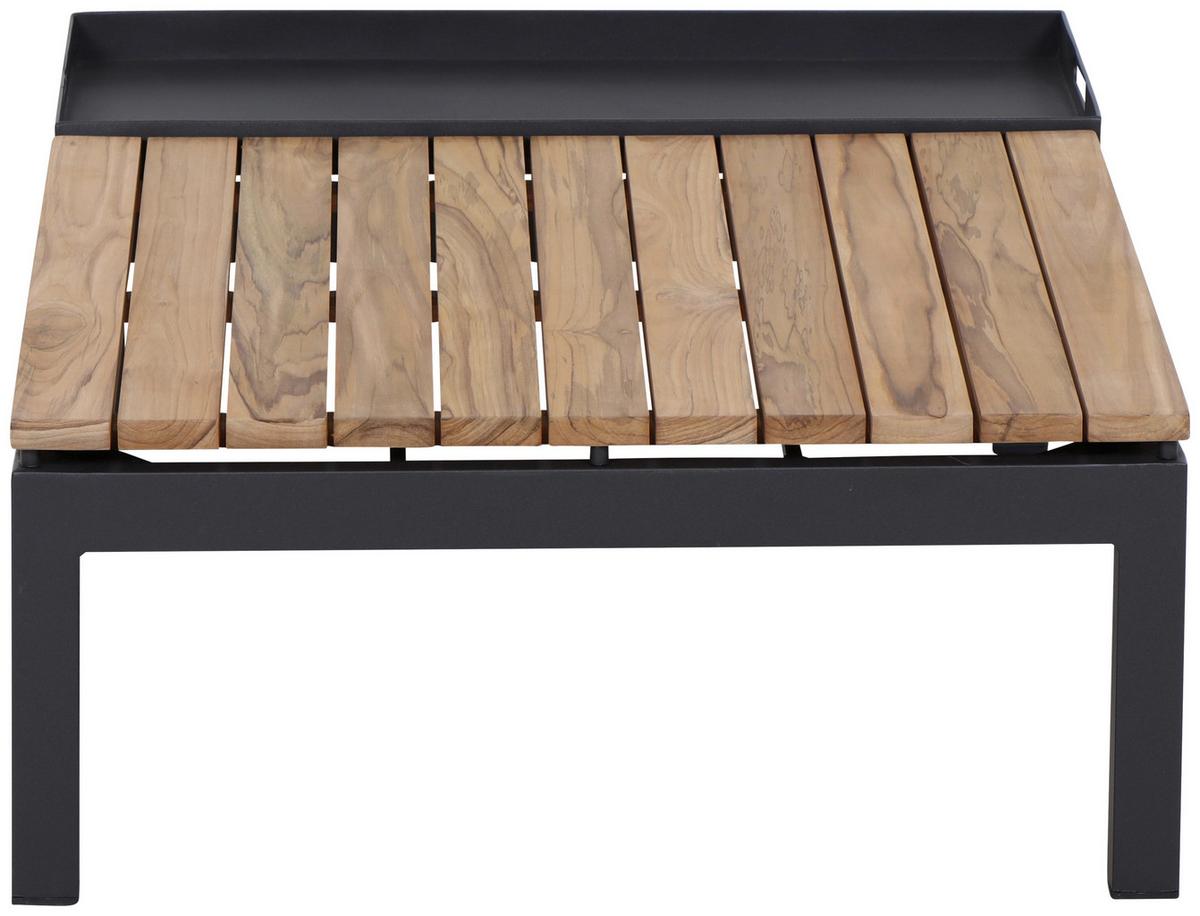 Loungetisch Aus Stahl und Echtholz - Anthrazit/Teakfarben, MODERN, Holz/Metall (102/70/27,5cm) - Siena Garden