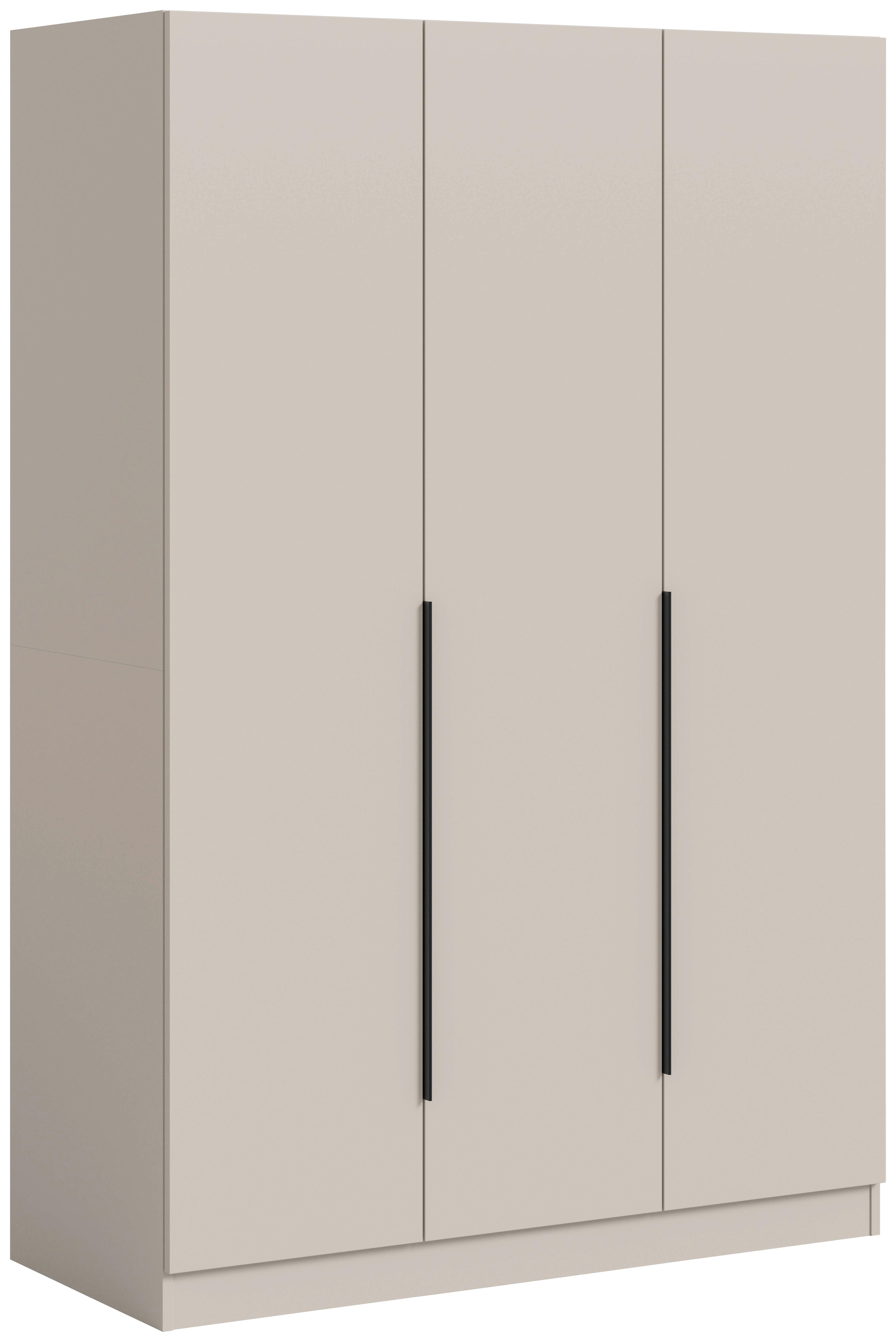 DREHTÜRENSCHRANK Kopenhagen Schwarz B: 120cm - Kaschmir, MODERN, Holzwerkstoff (120/181/52cm) - Livetastic