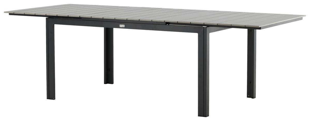 Gartentisch Levels Aluminium L 160 cm - Schwarz/Grau, KONVENTIONELL, Metall (160/100/75cm) - Gardenson