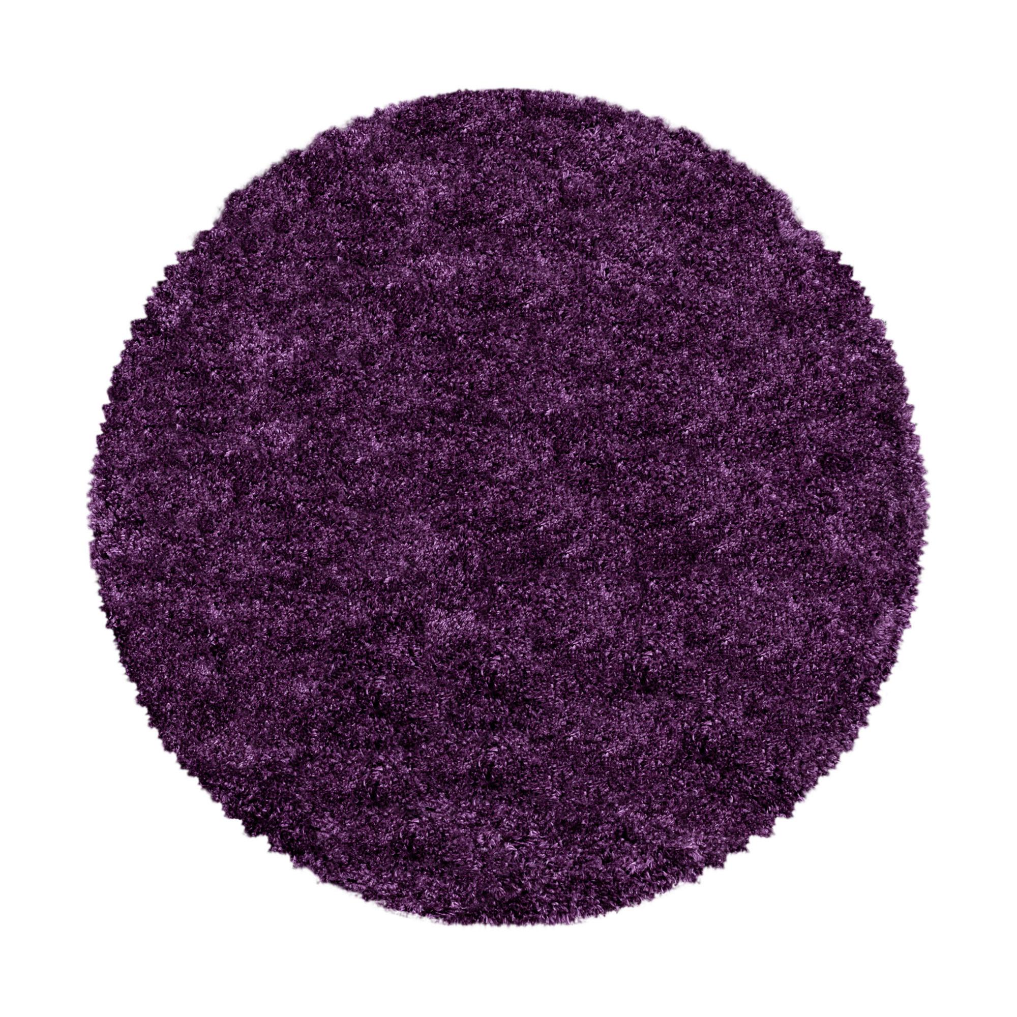 Hochflor Teppich Lila Fluffy Rund Ø 120 cm