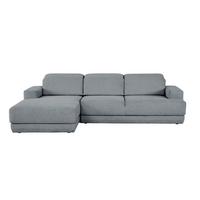 Ecksofa Frans Dunkelgrau S: 204 cm - Dunkelgrau/Schwarz, Design, Textil (204/293cm) - MID.YOU