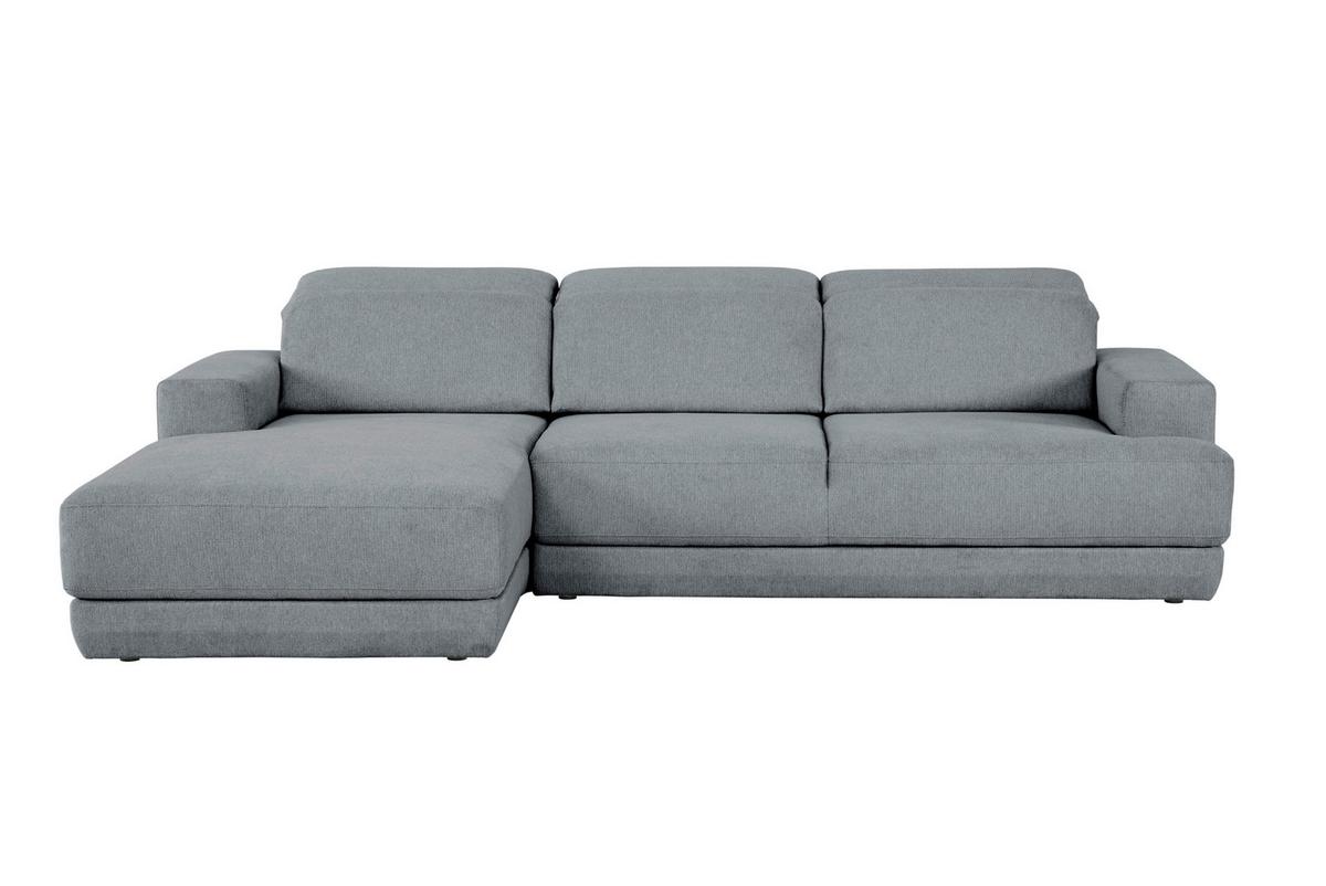 Ecksofa Frans Dunkelgrau S: 204 cm - Dunkelgrau/Schwarz, Design, Textil (204/293cm) - MID.YOU