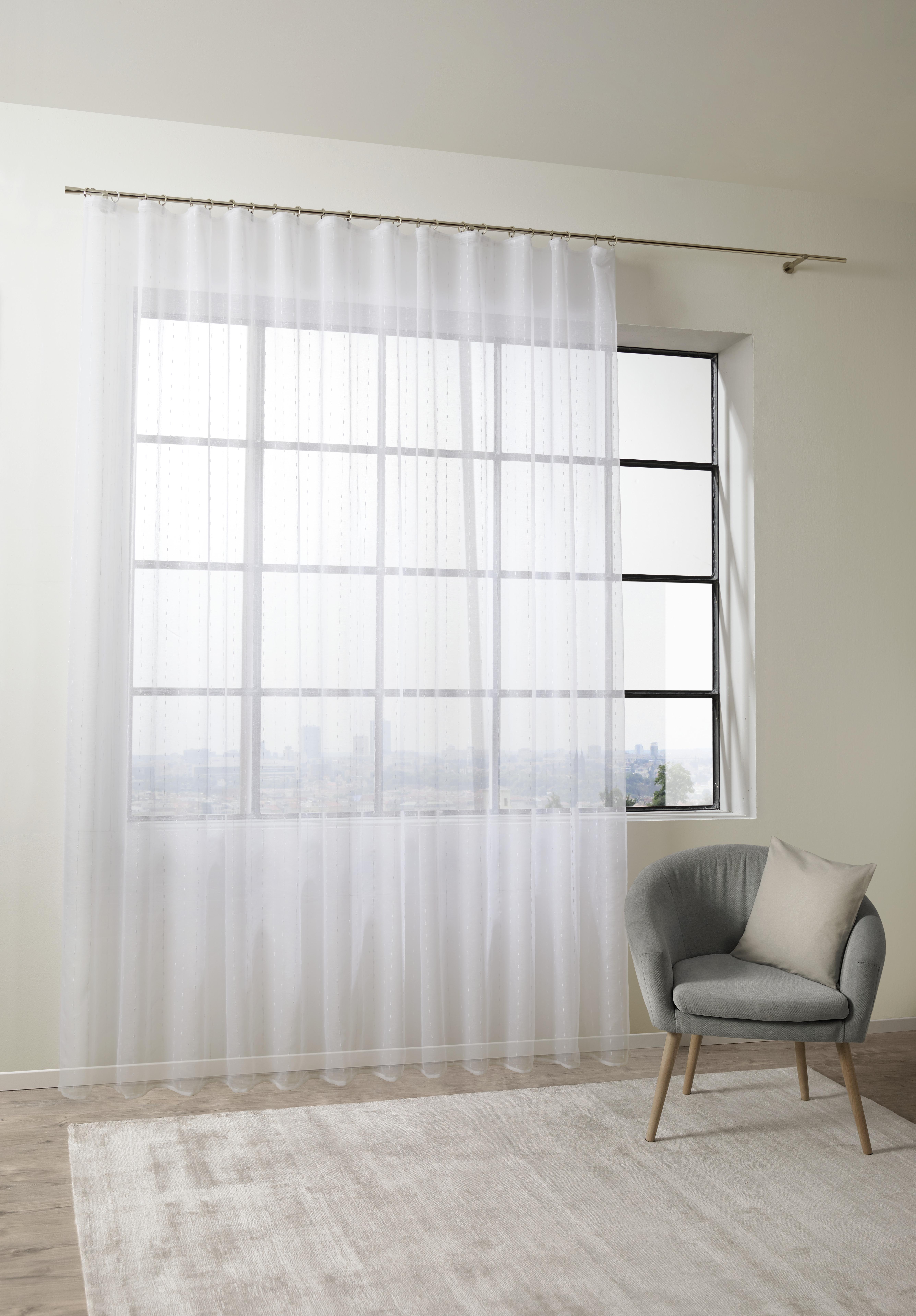 Kusová Záclona Lisa Store 3, 300/245cm - bílá, Romantický / Rustikální, textil (300/245cm) - Modern Living