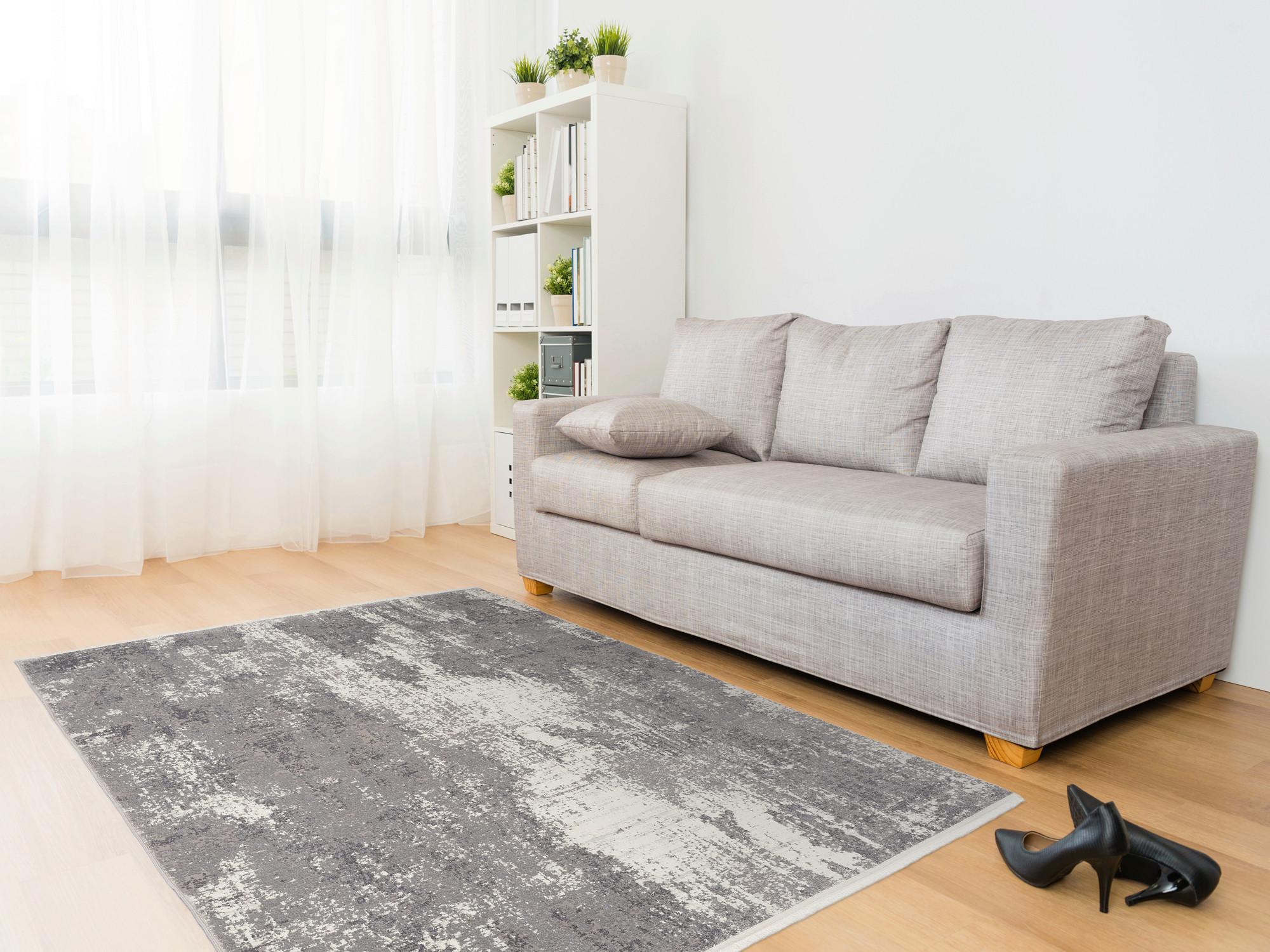 Webteppich Grau Limoges 65x130 cm - Grau, Design, Textil (65/130cm) - Novel
