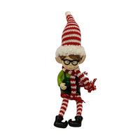 Dekoelfe Anion - Rot/Schwarz, KONVENTIONELL, Kunststoff/Textil (6,5/4,5/26cm) - Luca Bessoni