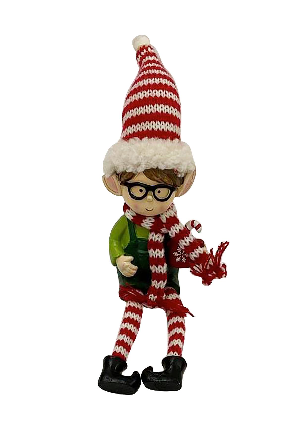 Dekoelfe Anion - Rot/Schwarz, KONVENTIONELL, Kunststoff/Textil (6,5/4,5/26cm) - Luca Bessoni