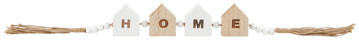 Girlande "home", Samira - Naturfarben/Weiß, MODERN, Holzwerkstoff (55cm) - Luca Bessoni