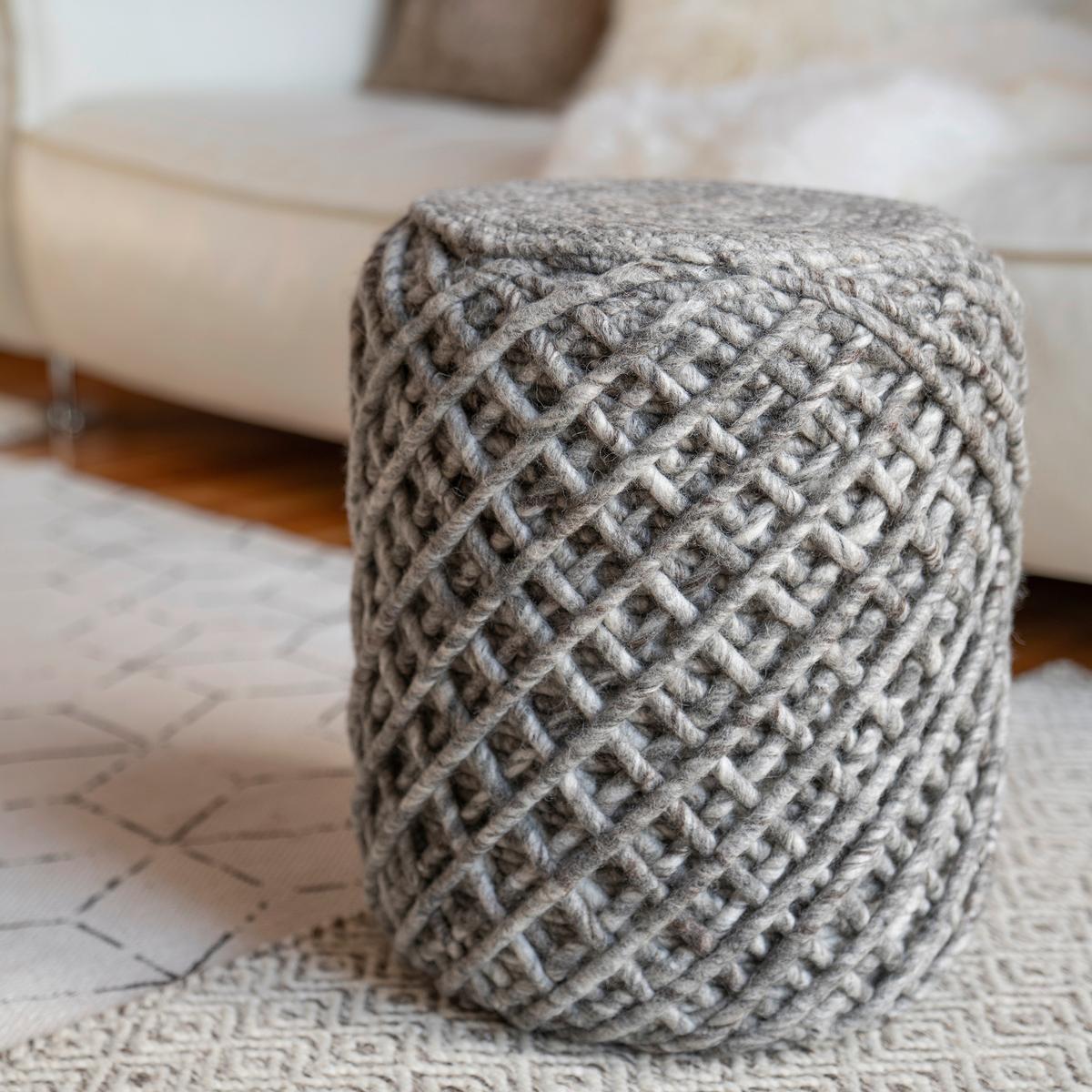POUF POUR ROYAL - Silberfarben, Trend, Textil (40/40cm) - Obsession