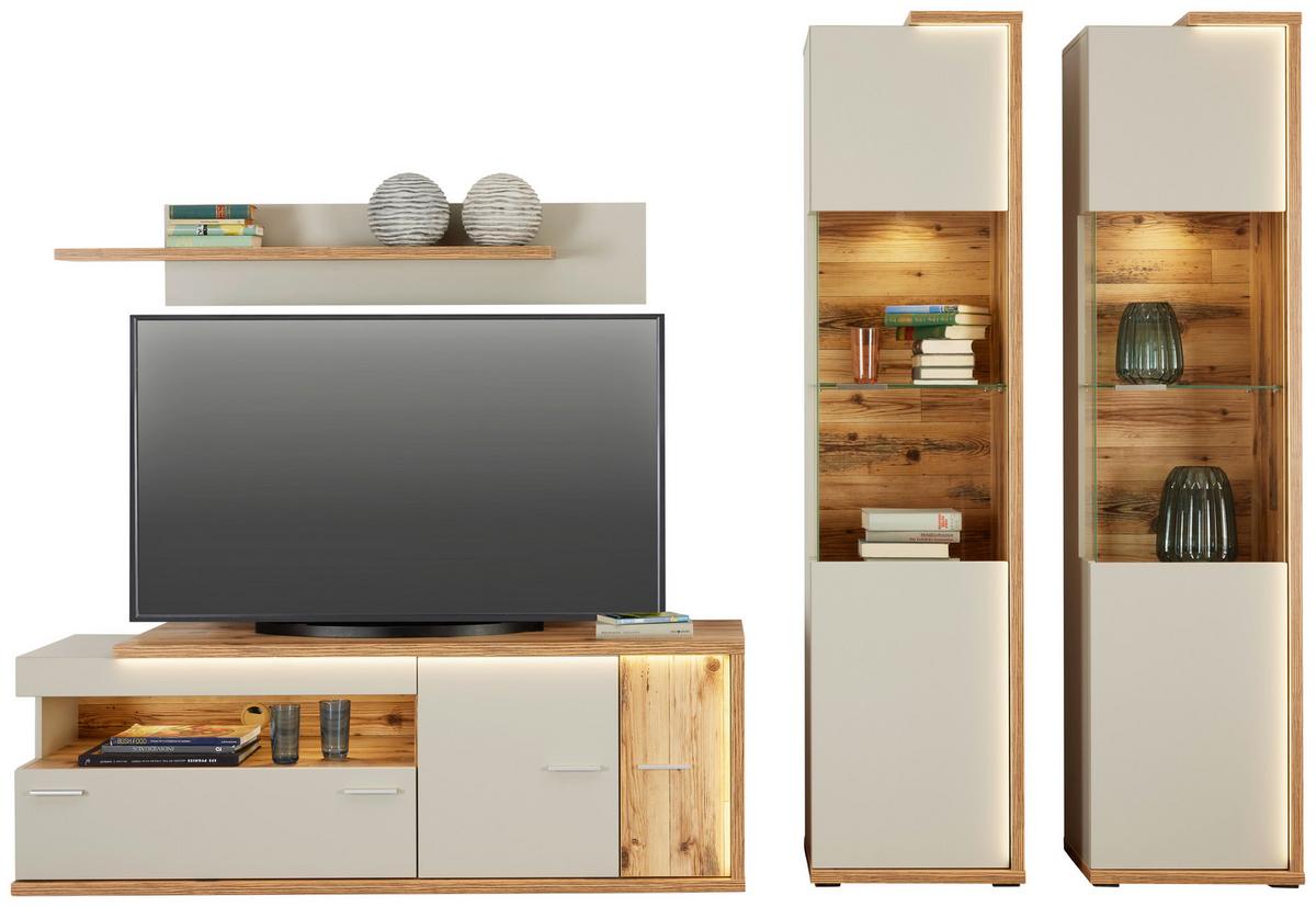 Tv-lowboard Ambiente B:163,6cm Alpine Lodge Dekor/kieselgrau - MODERN, Holzwerkstoff (163,6/56,6/53,6cm)