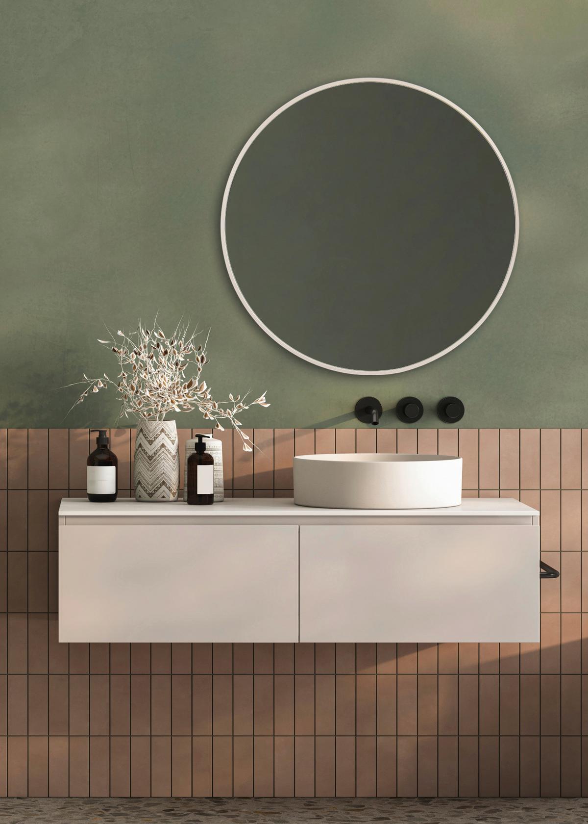 Zrcadlo BRITT písková 70cm - pískové barvy, Moderní, kov/sklo (70cm) - Mömax