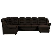 Wohnlandschaft Boston Braun Chenille - Schwarz/Braun, KONVENTIONELL, Textil (216/333/165cm) - Livetastic