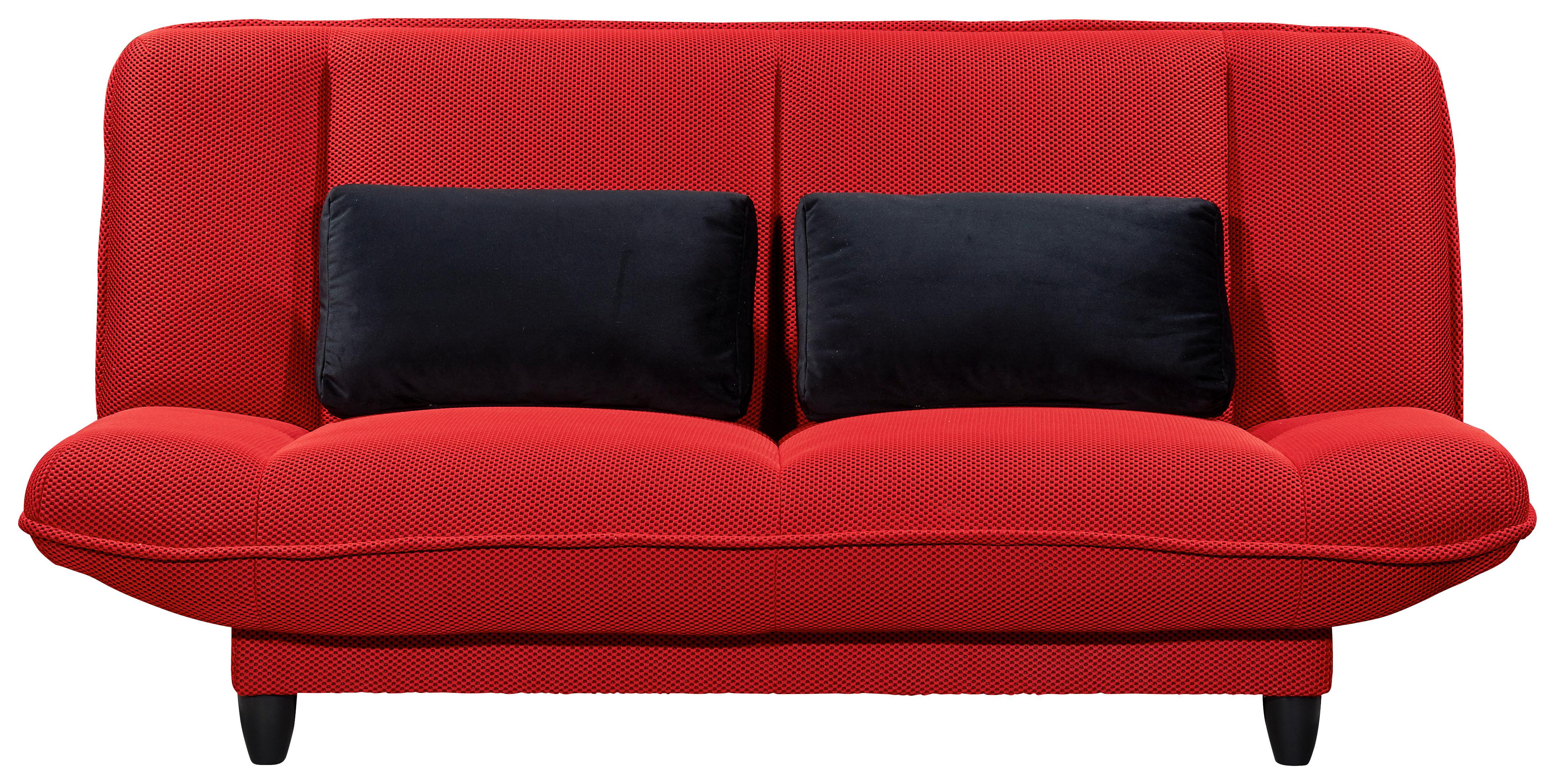 Schlafsofa Amalia Rot B: 200 cm - Rot/Schwarz, KONVENTIONELL, Textil (200/88/90cm) - MID.YOU