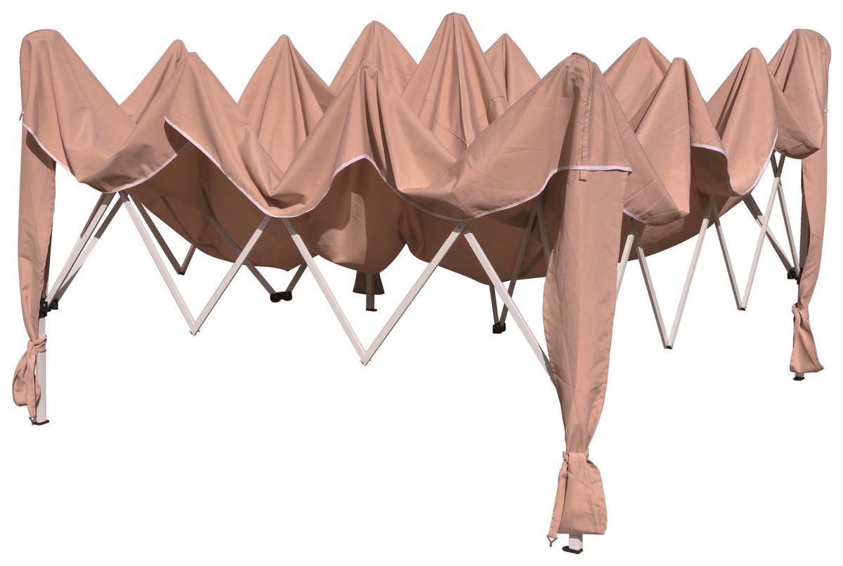 Pavillon 300x300 cm, Regenabweisend, Faltpavillon - Beige/Weiß, Basics, Textil/Metall (300/300/256cm)