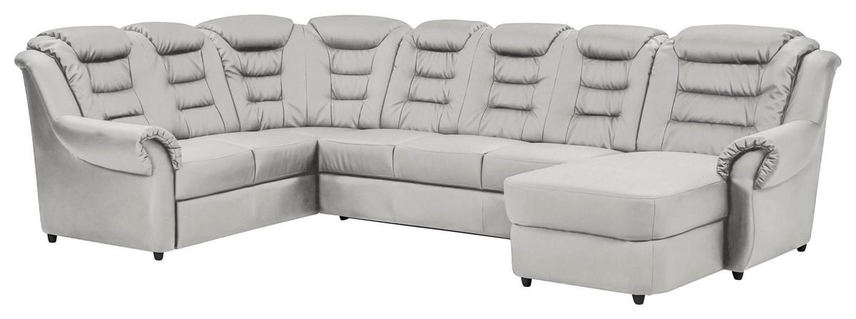 Wohnlandschaft Boston - Hellgrau/Schwarz, KONVENTIONELL, Textil (216/333/165cm) - Livetastic