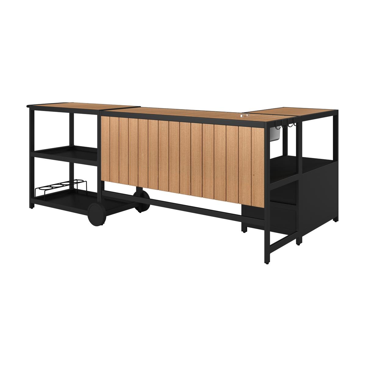 VENKOVNÍ KUCHYNĚ DELIA - šedá/černá, Moderní, kov/plast (239/90/120cm) - Bessagi Garden